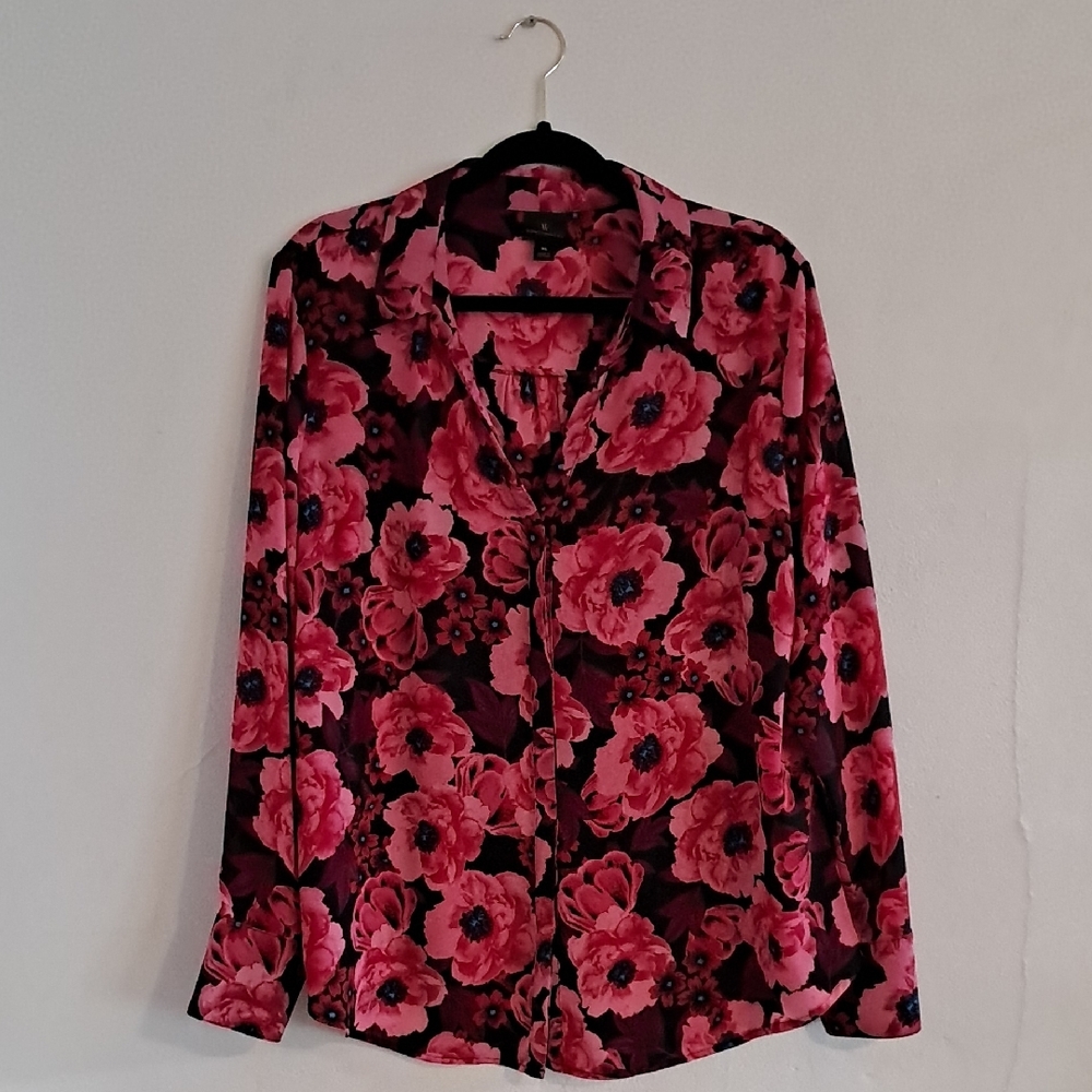 Worthington Floral Button-Up Blouse